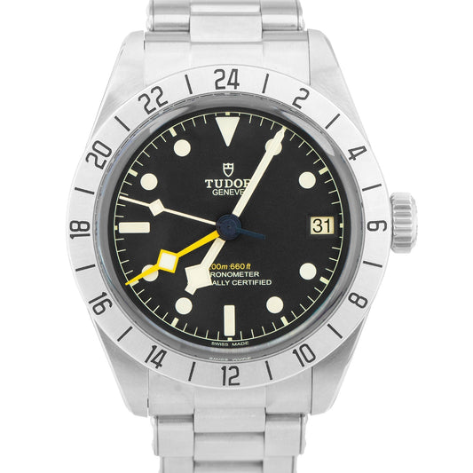 STICKERED 2022 Tudor Black Bay Pro PAPERS 79470 39mm GMT Watch Stainless B+P