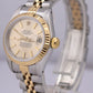 Ladies Rolex DateJust CHAMPAGNE T&Co Two-Tone 18K Yellow Gold 26mm Watch 69173
