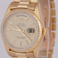 1990 Rolex Day-Date President CHAMPAGNE TAPESTRY 36mm Yellow Gold Watch 18238