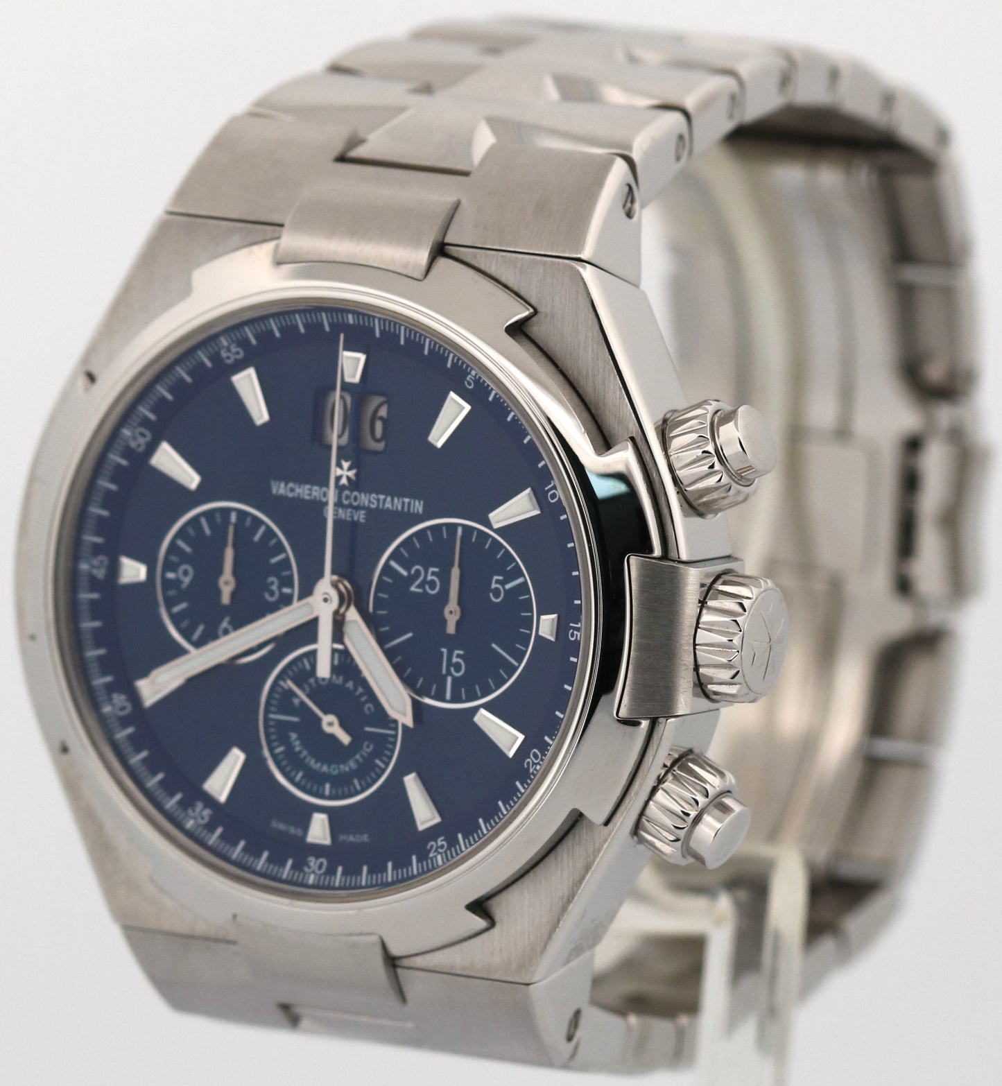 PAPERS Vacheron Constantin Overseas Chronograph BLUE 42mm Stainless Steel 49150