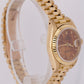 Ladies Rolex DateJust President 26mm Burl Wood Dial 18K Yellow Gold Watch 69178