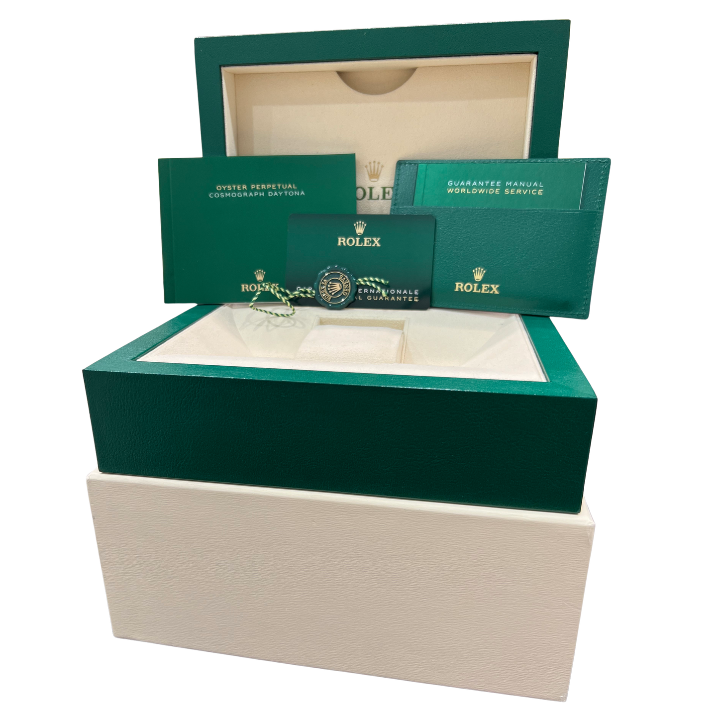 2022 PAPERS Rolex Daytona Cosmograph GREEN 40mm 18K Yellow Gold Watch 116508 BOX