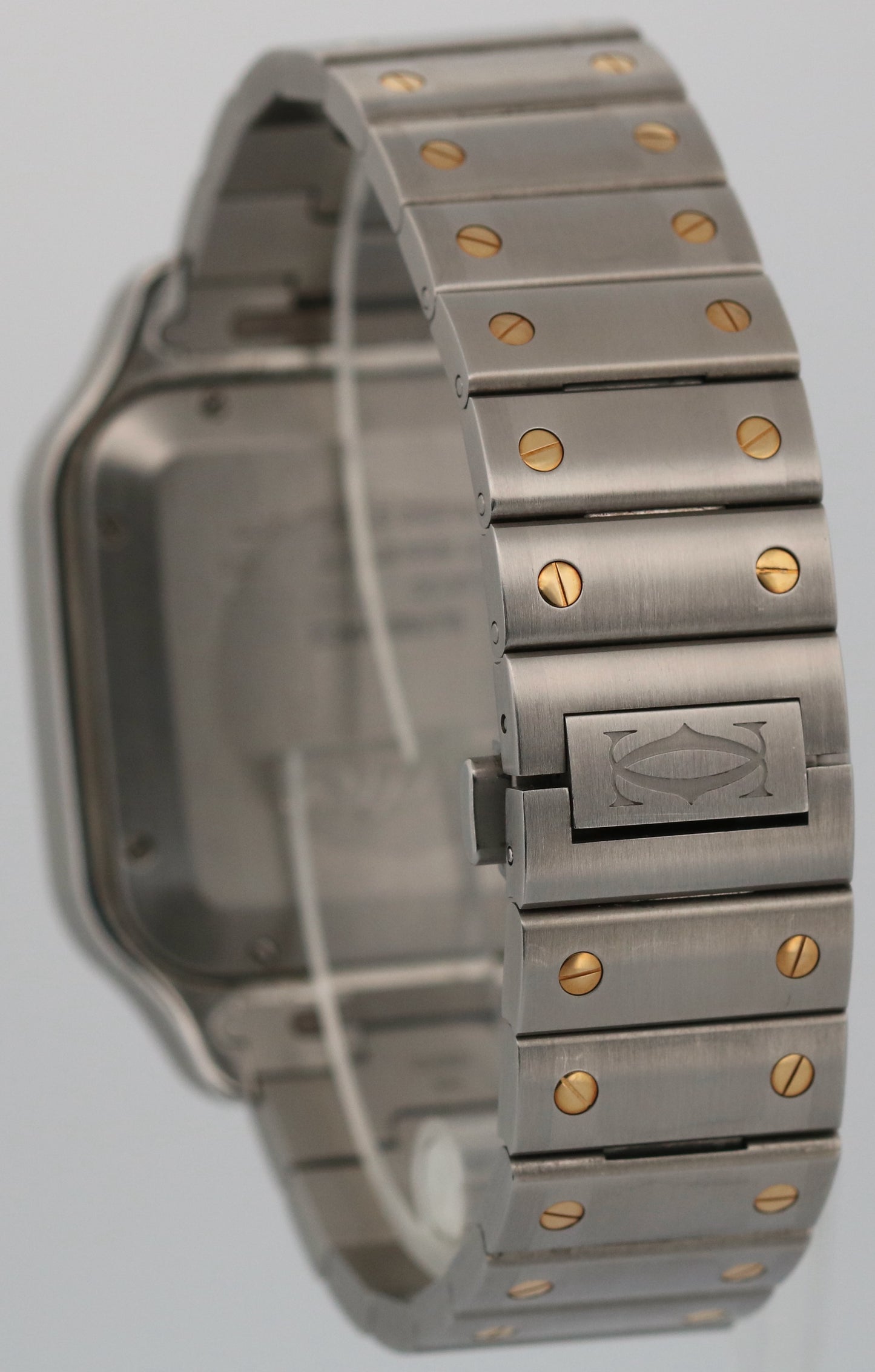 Cartier Santos 39.8mm WHITE Two-Tone 18K Yellow Gold Stainless 4072 W2SA0009