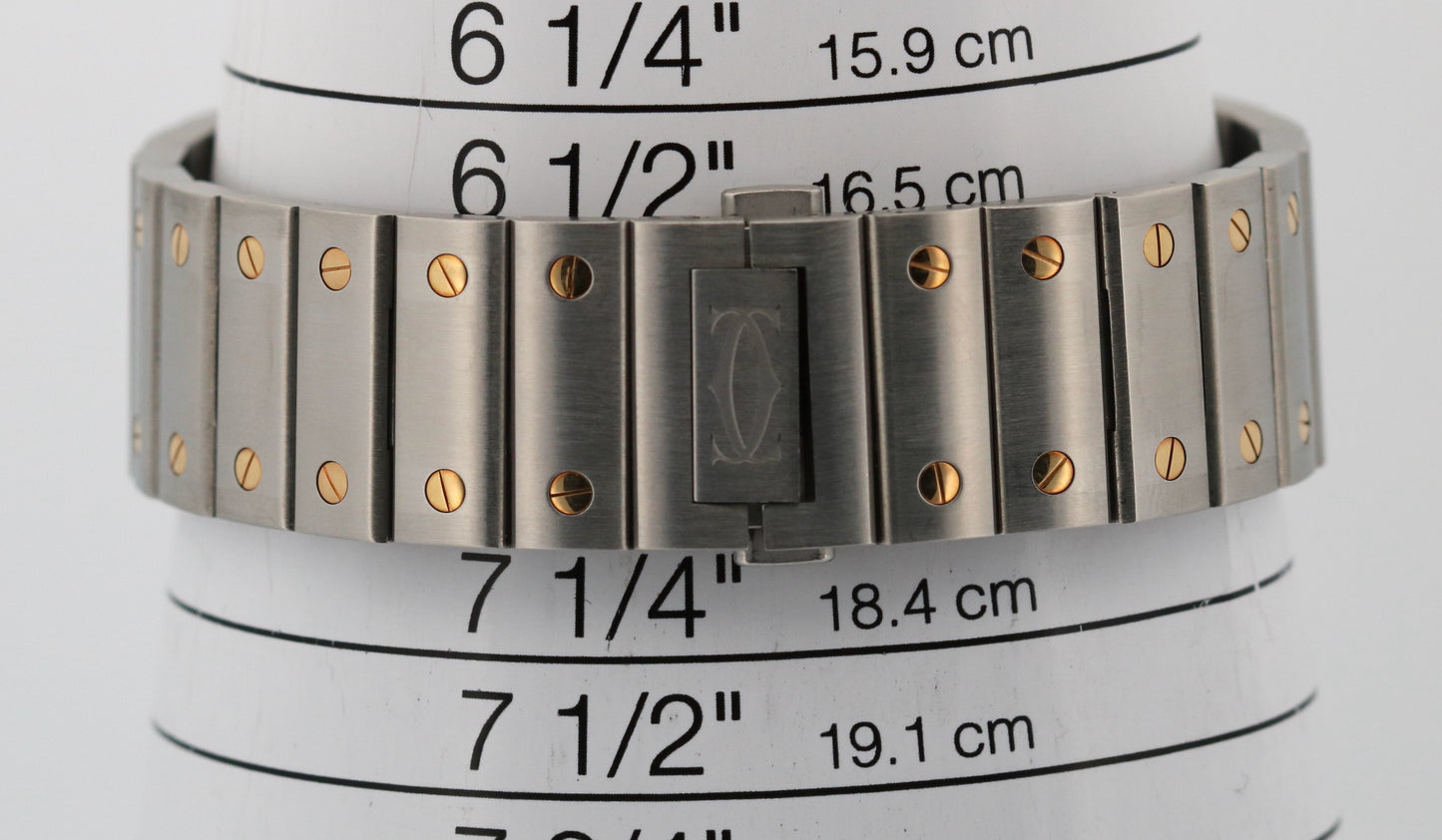 Cartier Santos 39.8mm WHITE Two-Tone 18K Yellow Gold Stainless 4072 W2SA0009