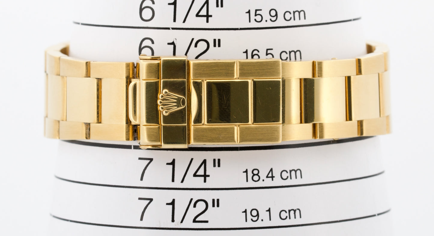 Rolex Yacht-Master 40mm WHITE 18K Yellow Gold Oyster GREEN STICKER Watch 16628