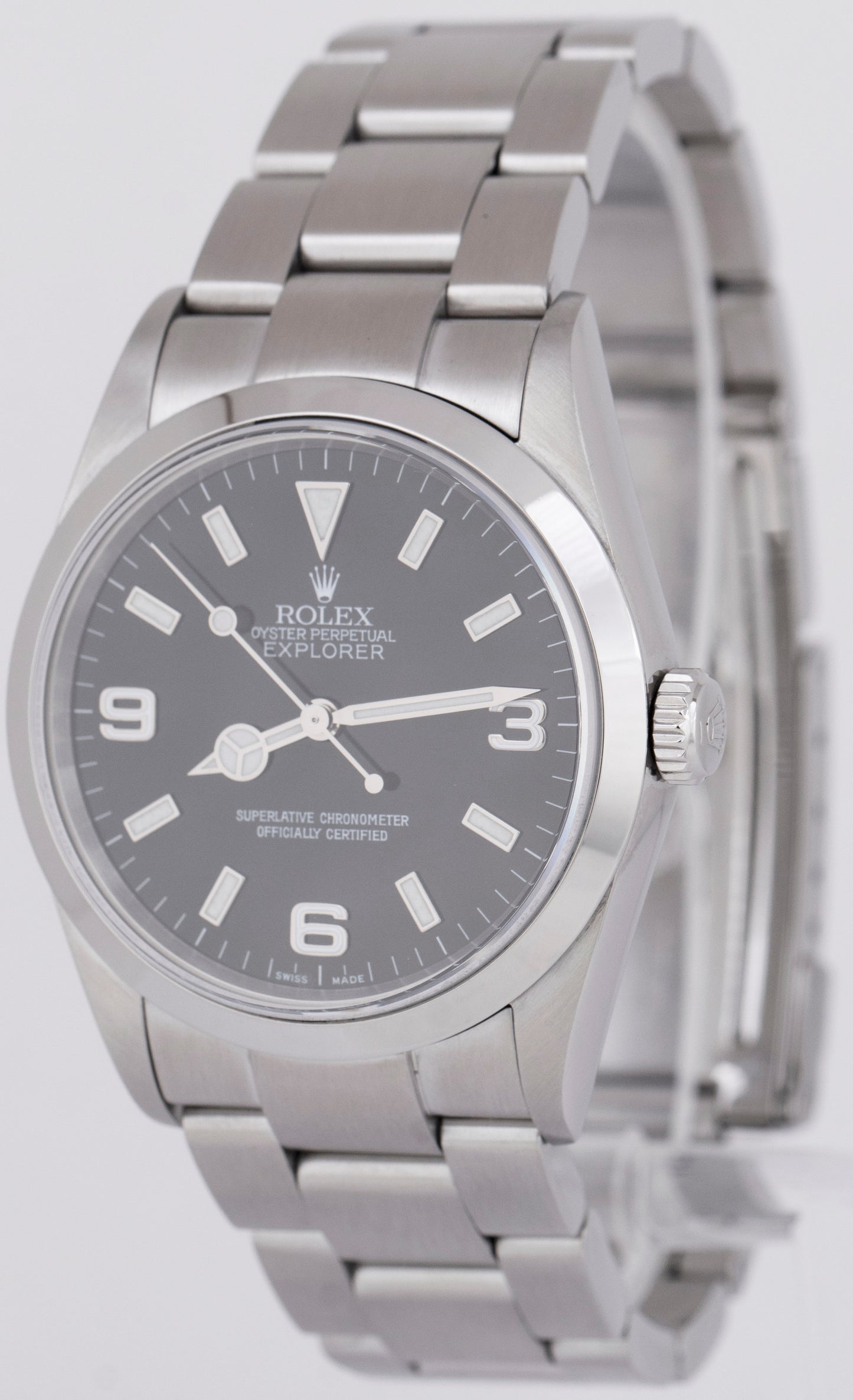 MINT PAPERS Rolex Explorer I Black 36mm Oyster Steel Automatic Watch 114270 BOX