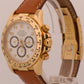 1996 PAPERS Rolex Daytona Cosmograph WHITE 18K Yellow Gold Leather 16518 BOX