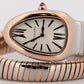 BVLGARI Bulgari Serpenti Tubogas SILVER WHITE 35mm 18K Gold Steel 102123 BOX