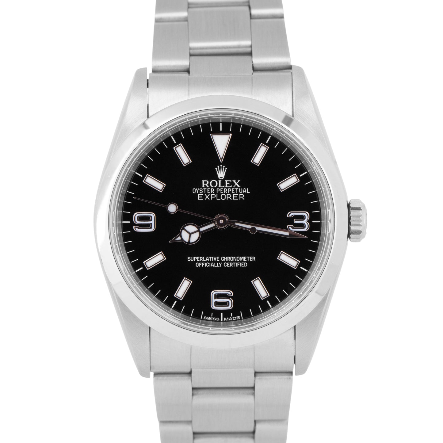 MINT RSC Rolex Explorer I Black 36mm 3-6-9 Stainless Steel Oyster Watch 14270