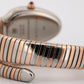 BVLGARI Bulgari Serpenti Tubogas SILVER WHITE 35mm 18K Gold Steel 102123 BOX