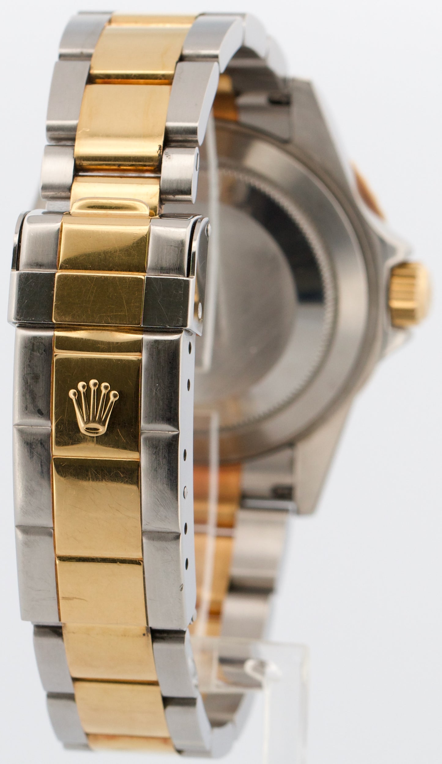 UNPOLISHED PAPERS Rolex Submariner 40mm Black NO-HOLES 18K Gold Watch 16613 BOX