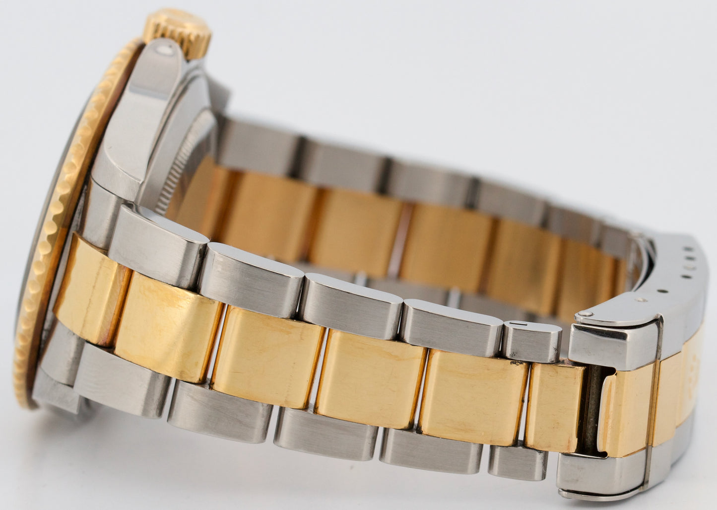 UNPOLISHED PAPERS Rolex Submariner 40mm Black NO-HOLES 18K Gold Watch 16613 BOX