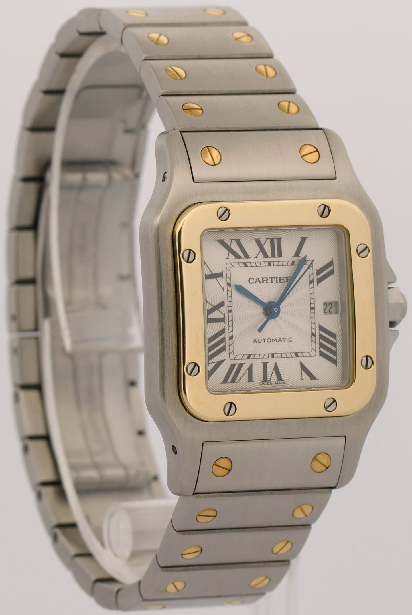 Cartier Santos Galbee 29mm SILVER GUILLOCHE 18K Steel Automatic 2319 W20058C4