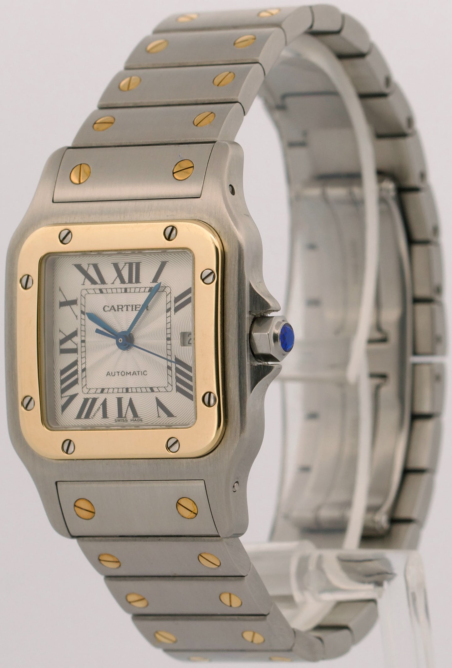 Cartier Santos Galbee 29mm SILVER GUILLOCHE 18K Steel Automatic 2319 W20058C4