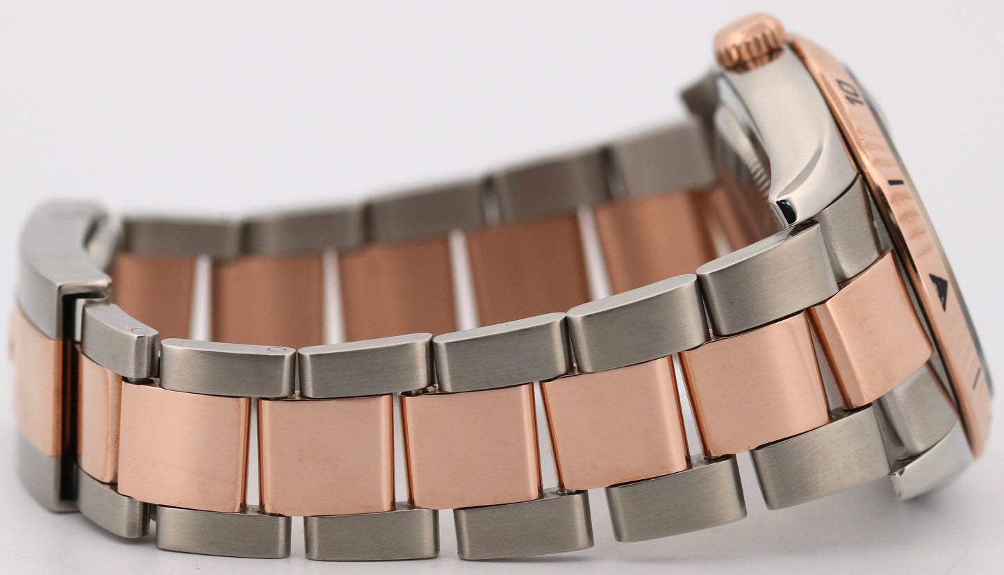 Rolex DateJust Turn-O-Graph 36mm SILVER Two-Tone 18K Rose Gold Watch 116261