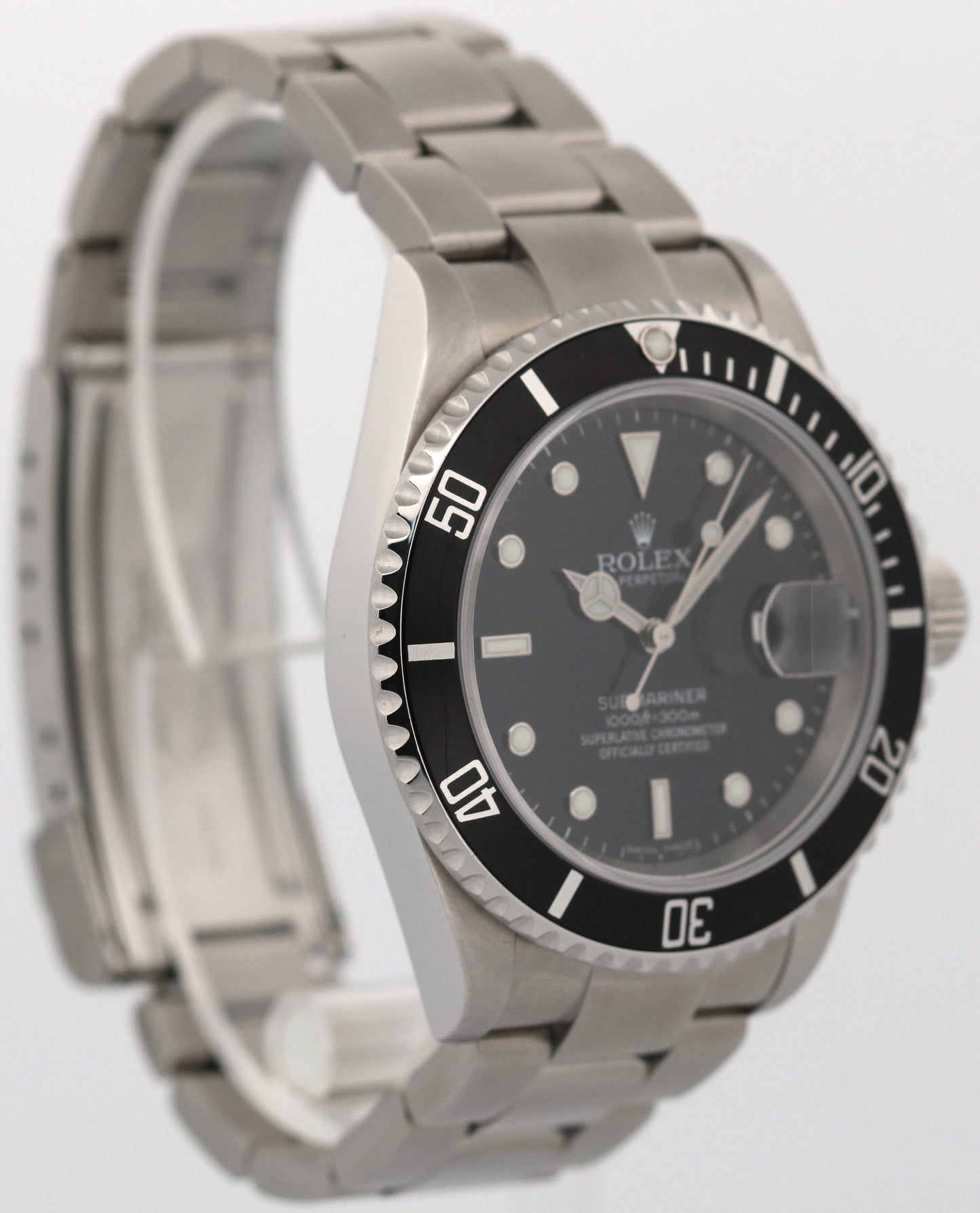 Rolex Submariner Date 16610 40mm Black NO-HOLES CASE Z-Serial 2007 Steel Watch