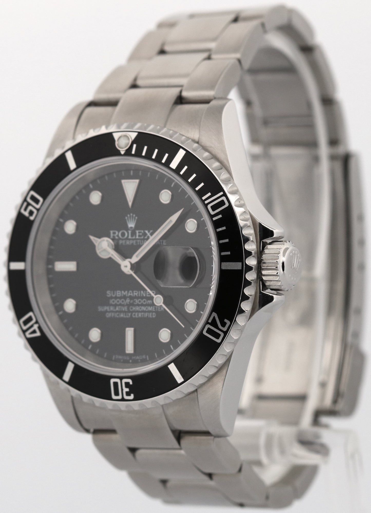 Rolex Submariner Date 16610 40mm Black NO-HOLES CASE Z-Serial 2007 Steel Watch