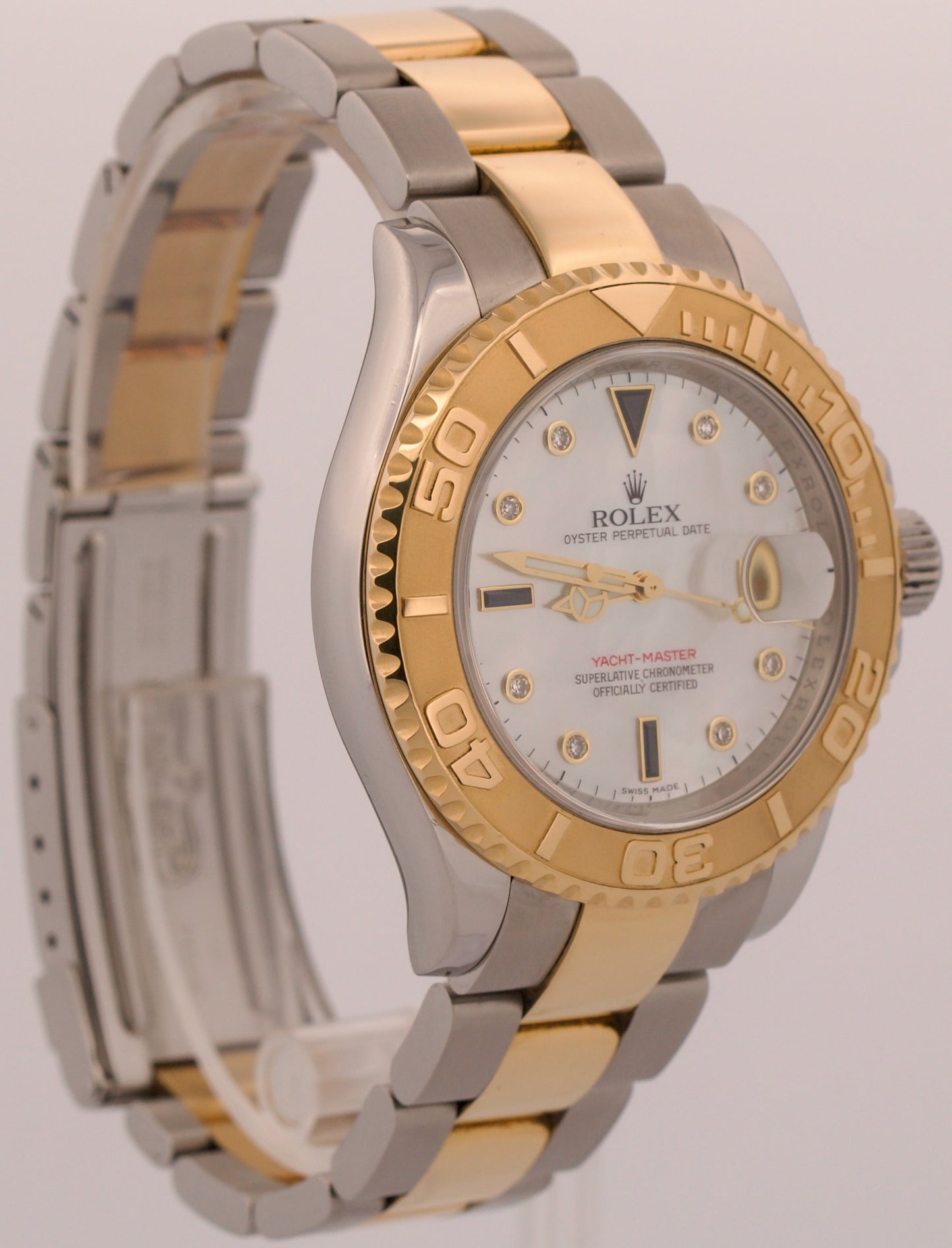 2009 PAPERS Rolex Yacht-Master FACTORY MOP DIAMOND 18K 40mm REHAUT 16623 BOX