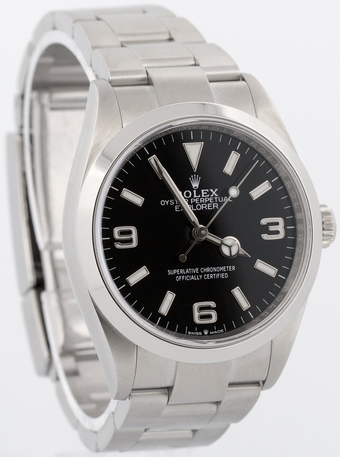 2022 PAPERS Rolex Explorer I BLACK 36mm Stainless Steel 3-6-9 Watch 124270 BOX