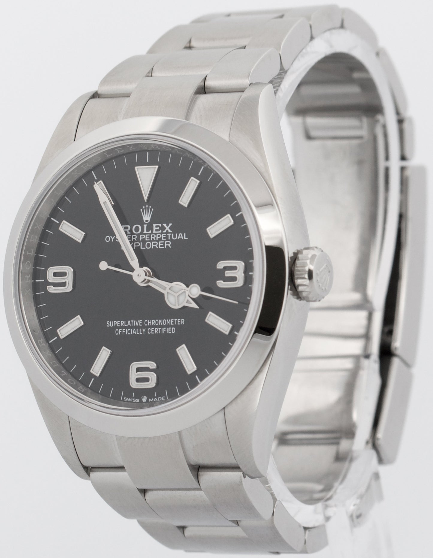 2022 PAPERS Rolex Explorer I BLACK 36mm Stainless Steel 3-6-9 Watch 124270 BOX