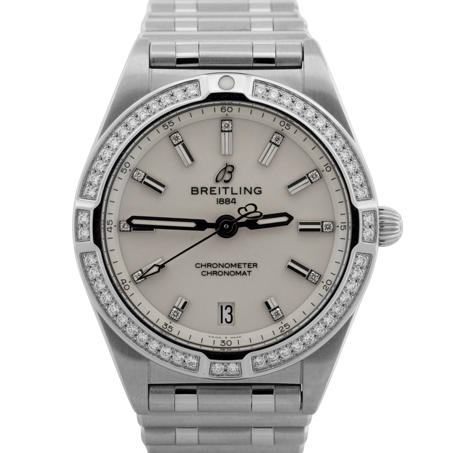 PAPERS Breitling Chronomat 32 SILVER Stainless Steel 32mm A77310 Watch BOX