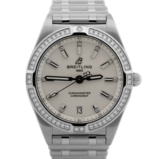 PAPERS Breitling Chronomat 32 SILVER Stainless Steel 32mm A77310 Watch BOX