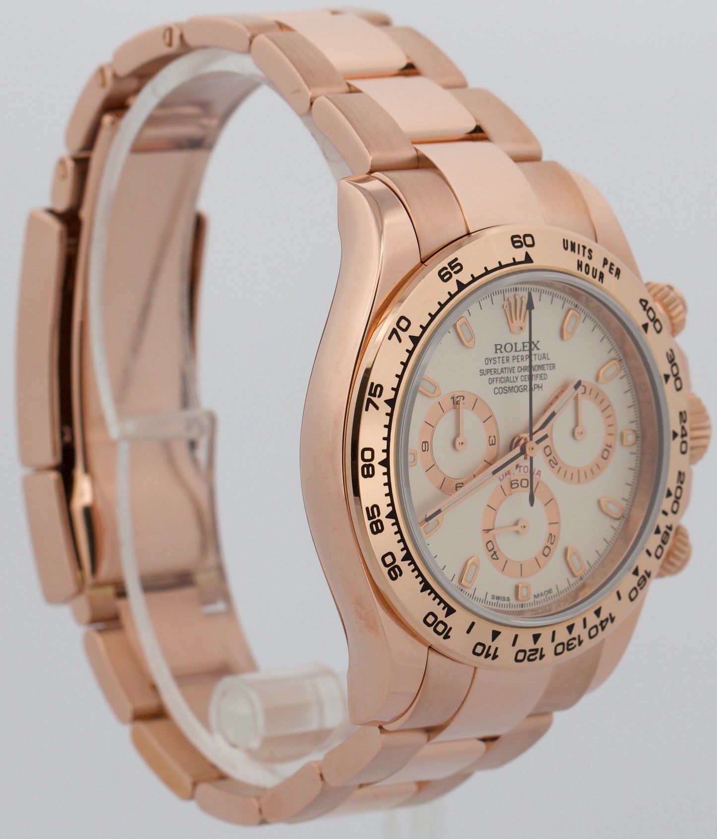 PAPERS Rolex Daytona Cosmograph IVORY 40mm 18K Rose Gold 116505 Watch BOX