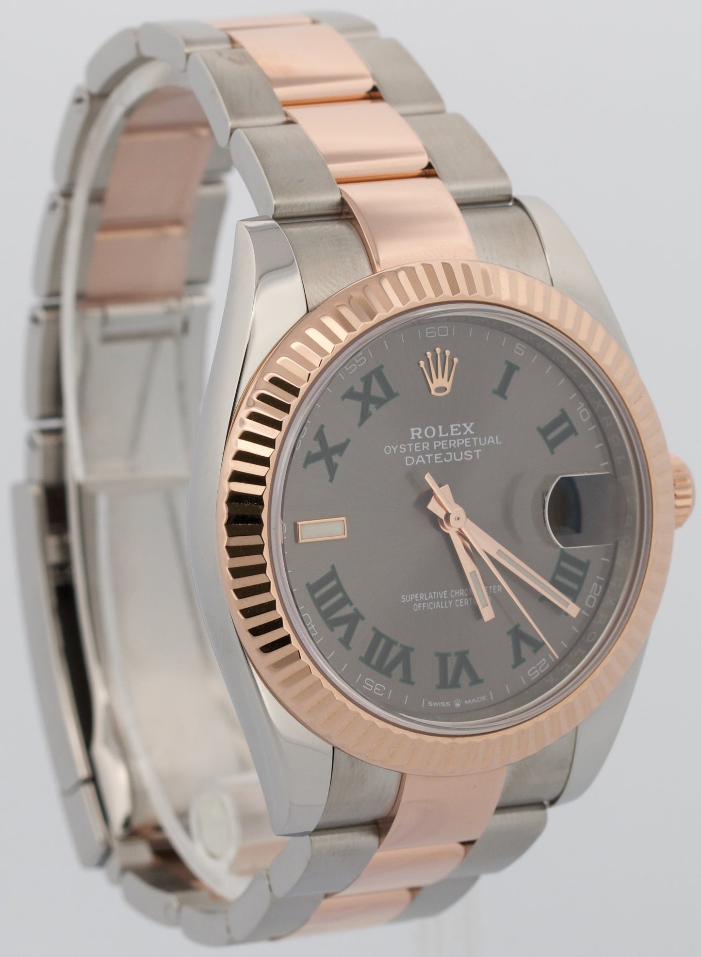 2021 PAPERS Rolex DateJust 41mm WIMBLEDON Steel 18K Rose Gold OYSTER 126331 BOX