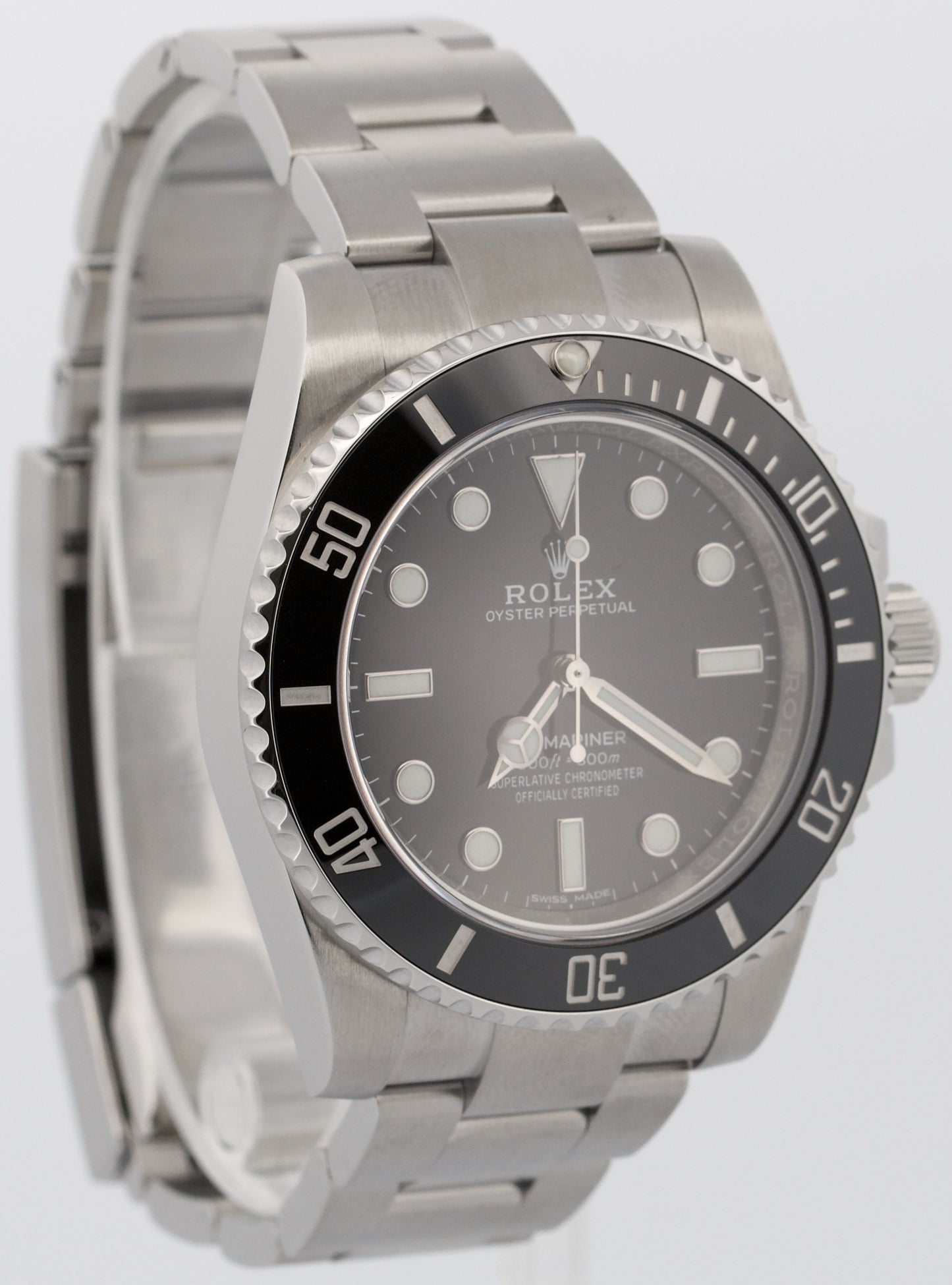 2019 PAPERS Rolex Submariner No-Date 40mm BLACK Ceramic Stainless 114060 LN BOX