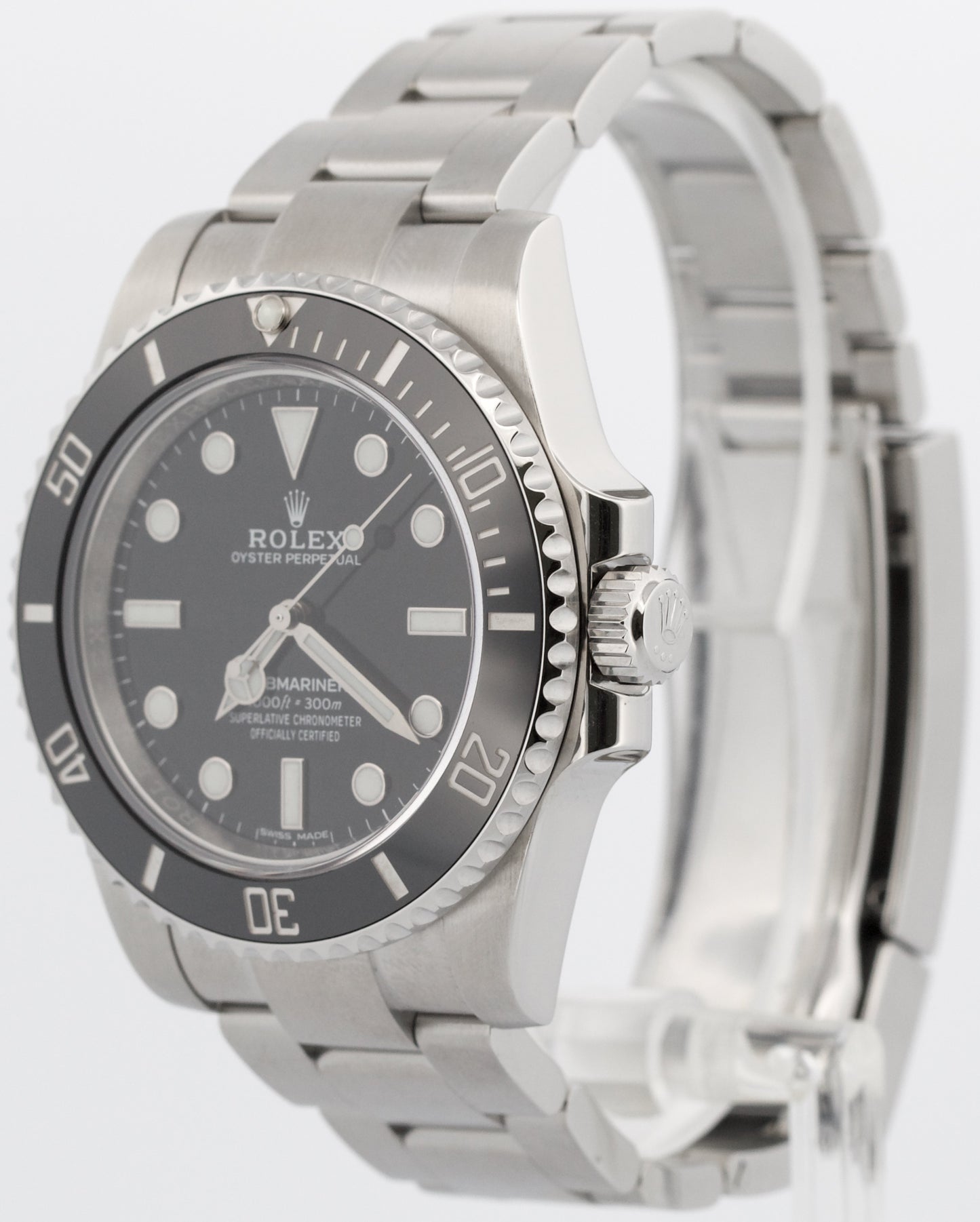 2019 PAPERS Rolex Submariner No-Date 40mm BLACK Ceramic Stainless 114060 LN BOX