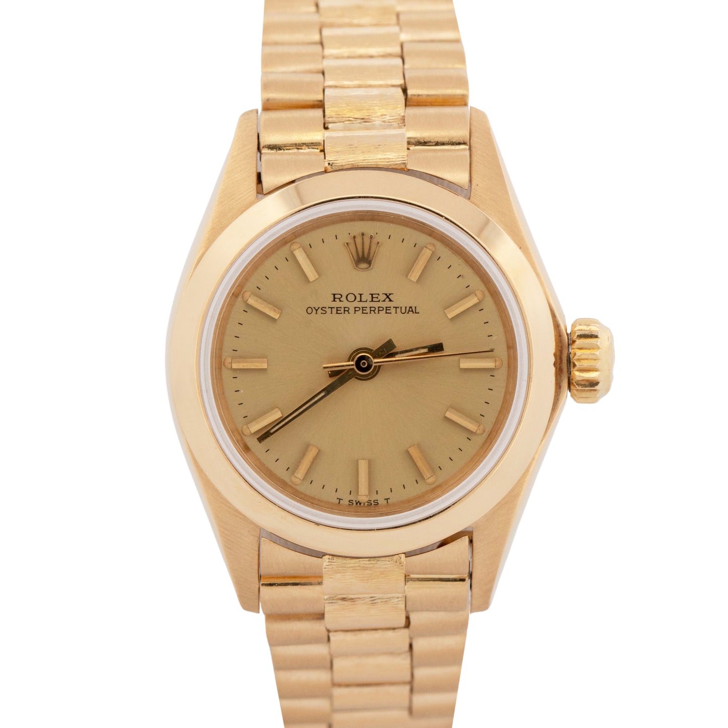 Rolex Oyster Perpetual PRESIDENT 18K Yellow Gold Bark 24mm 6718 Watch