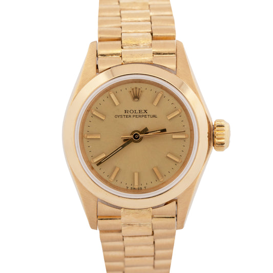 Rolex Oyster Perpetual PRESIDENT 18K Yellow Gold Bark 24mm 6718 Watch
