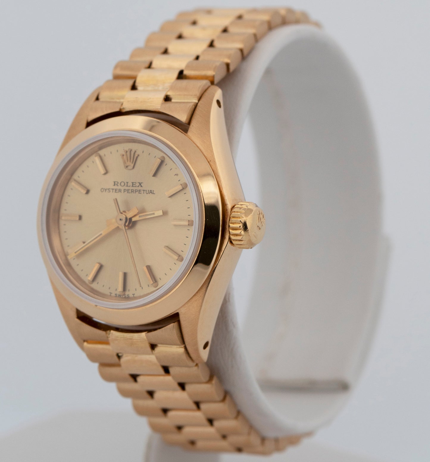 Rolex Oyster Perpetual PRESIDENT 18K Yellow Gold Bark 24mm 6718 Watch
