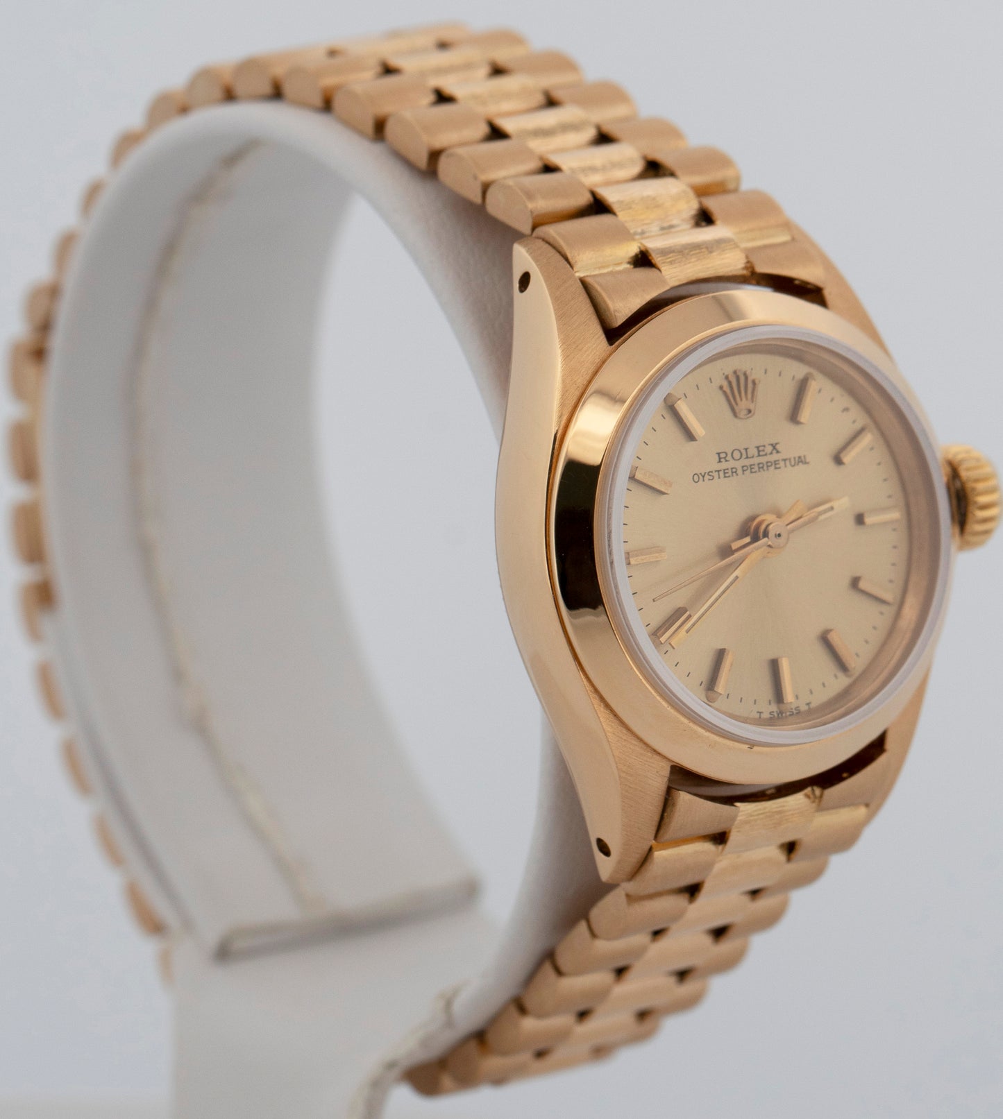 Rolex Oyster Perpetual PRESIDENT 18K Yellow Gold Bark 24mm 6718 Watch