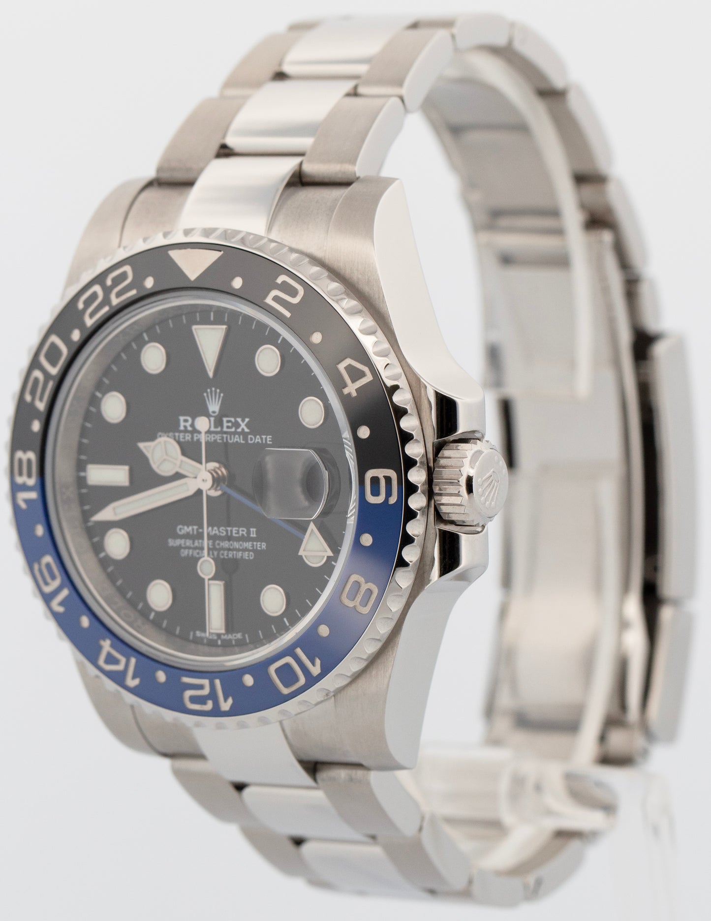 Rolex GMT-Master II Batman Black Blue Stainless Steel 40mm Watch 116710 BLNR