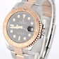 Rolex Yacht-Master 37mm Two-Tone 18k Rose Gold Steel Black 268621 Watch