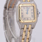 Ladies Cartier Panthere TWO ROW 18K Gold Steel Ivory 22mm Quartz Watch 166921