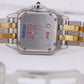 Ladies Cartier Panthere TWO ROW 18K Gold Steel Ivory 22mm Quartz Watch 166921