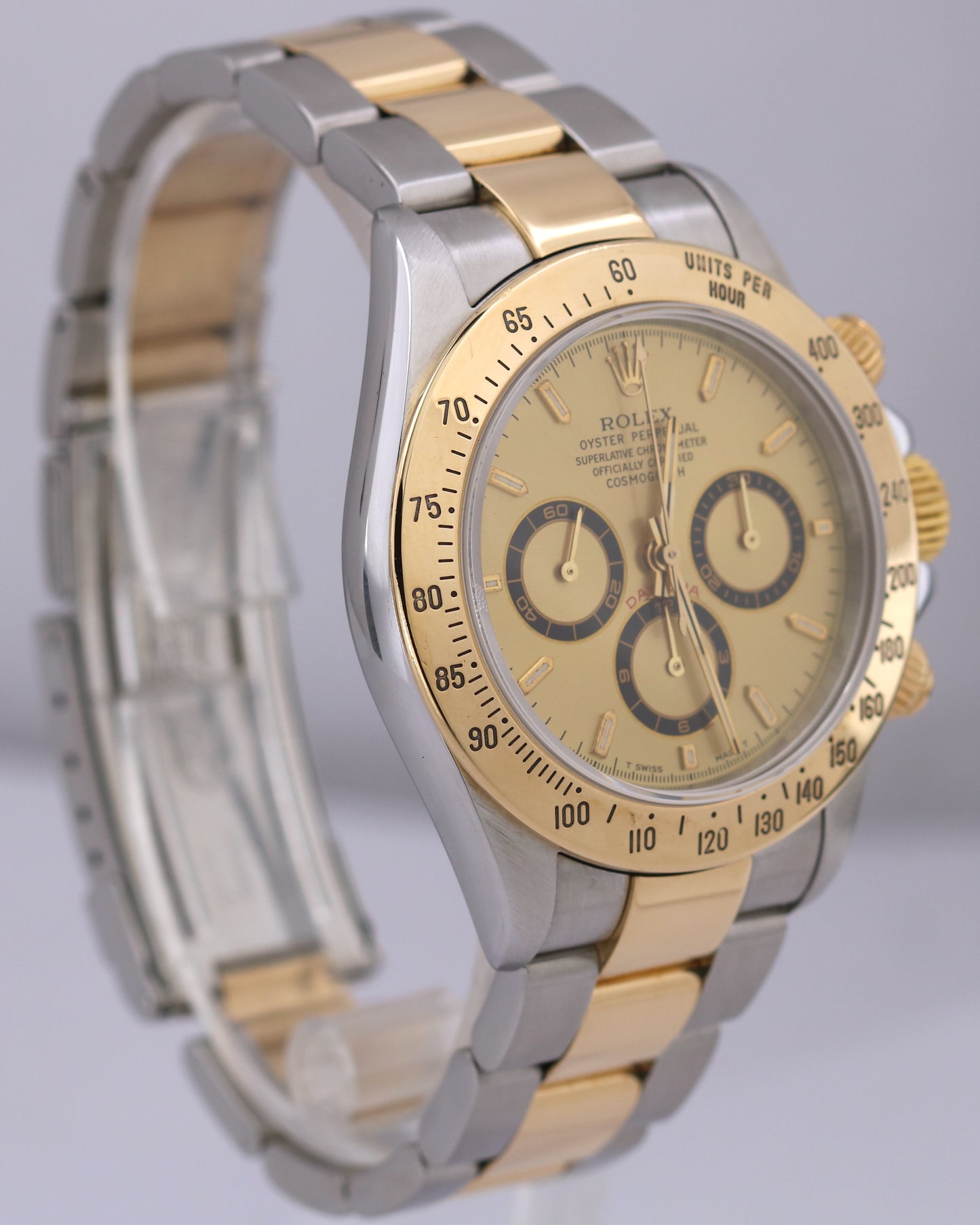 Rolex Daytona Cosmograph CHAMPAGNE 40mm ZENITH Stainless 18K Yellow Gold 16523