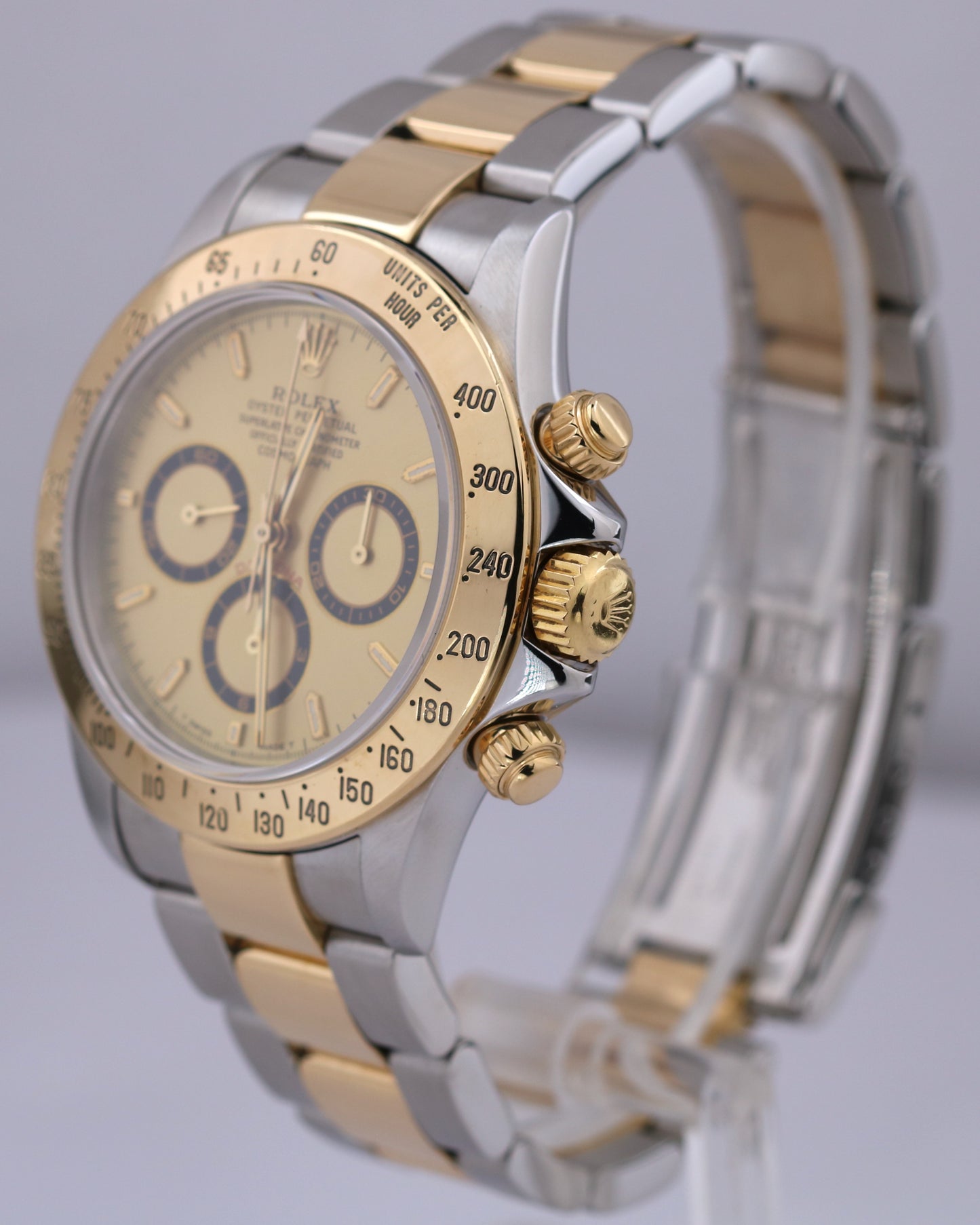 Rolex Daytona Cosmograph CHAMPAGNE 40mm ZENITH Stainless 18K Yellow Gold 16523