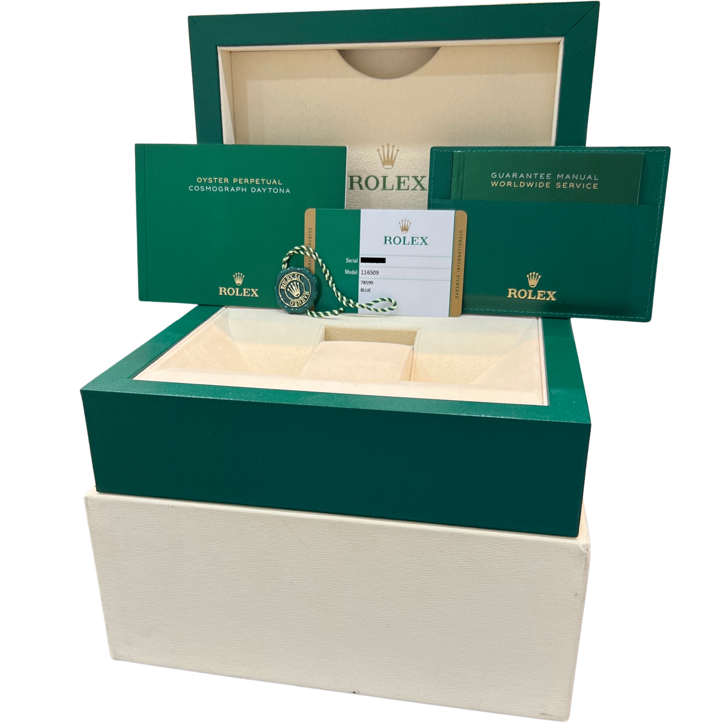 PAPERS Rolex Daytona Cosmograph BLUE 18K White Gold 40mm Watch 116509 BOX