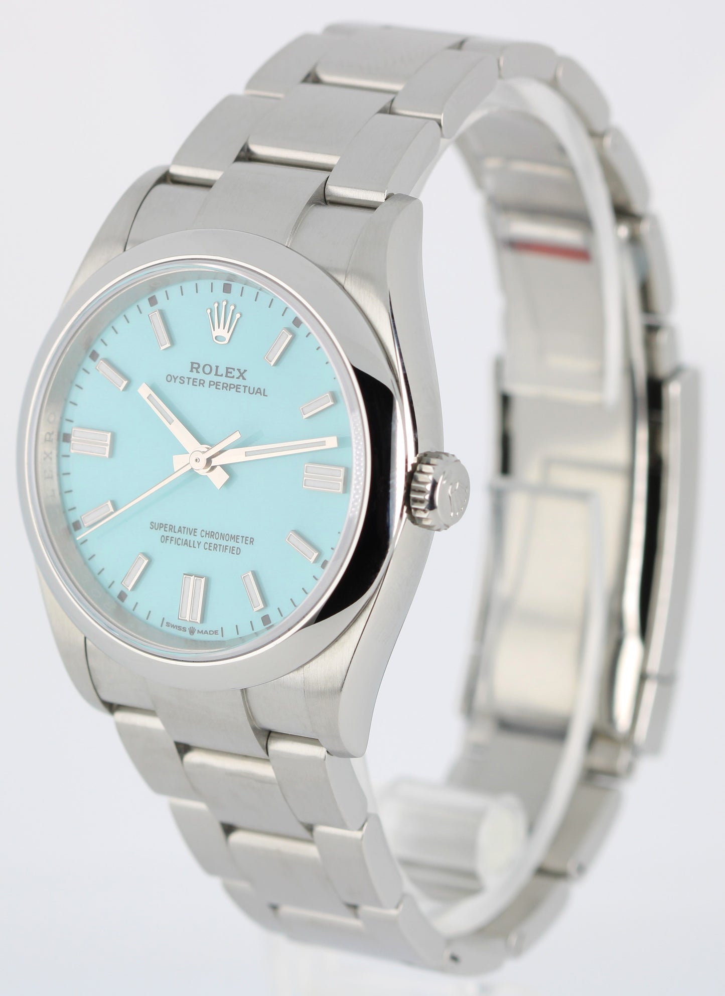 JULY 2024 PAPERS Rolex Oyster Perpetual Tiffany Blue 36mm 126000 Watch BOX