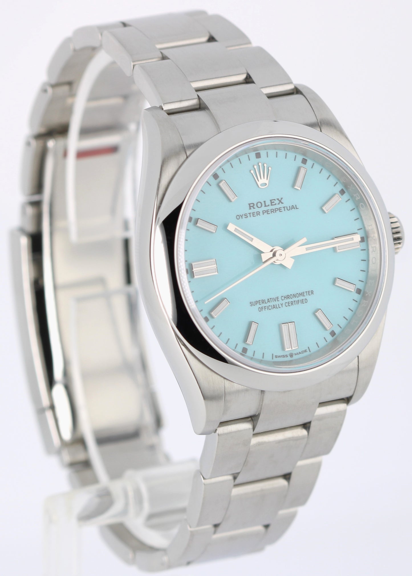 JULY 2024 PAPERS Rolex Oyster Perpetual Tiffany Blue 36mm 126000 Watch BOX