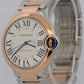 PAPERS Ladies Cartier Ballon Bleu 18K Gold Steel Automatic 36mm 4406 W2BB0033