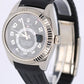 Rolex Sky-Dweller 18K White Gold BLACK ARABIC 42mm 326139 Rubber Watch