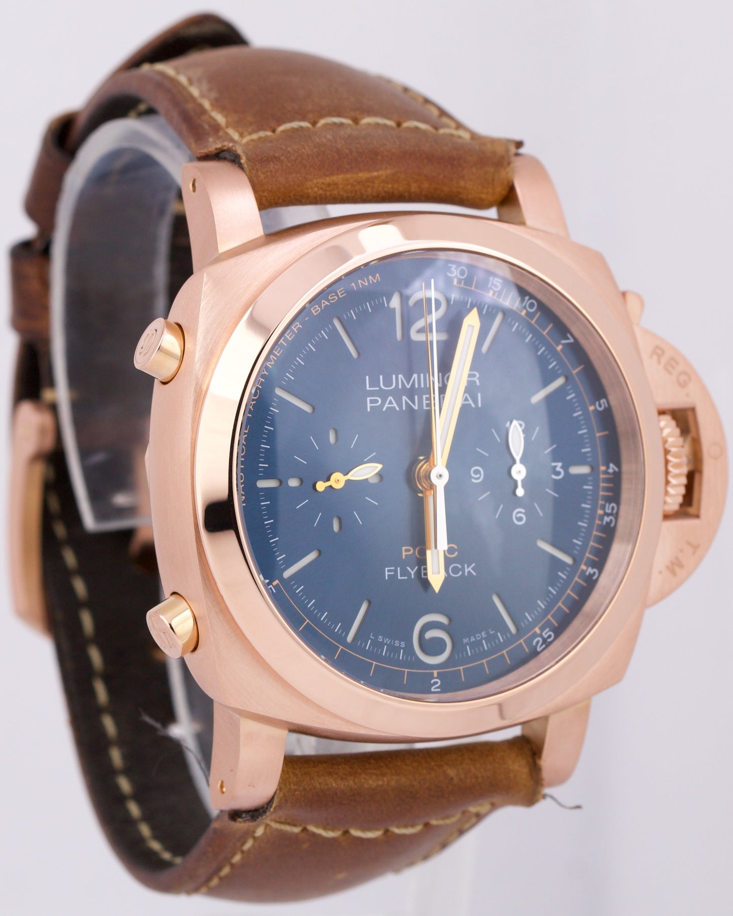 Panerai Luminor Yachts Challenge PAM1020 18K Rose Gold Blue 44mm Watch PAM01020