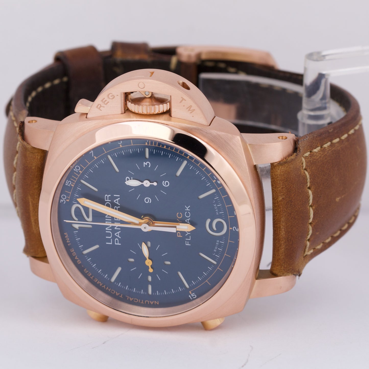 Panerai Luminor Yachts Challenge PAM1020 18K Rose Gold Blue 44mm Watch PAM01020