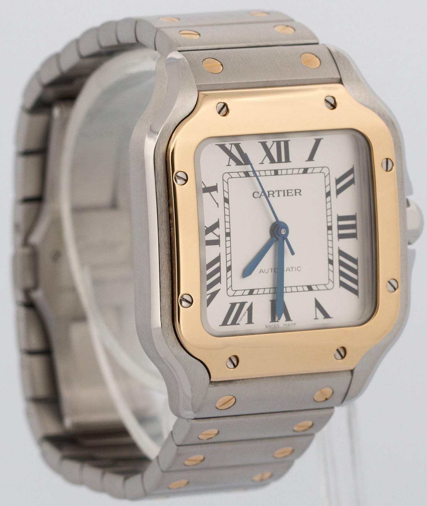 2022 PAPERS Cartier Santos 35mm Steel 18K Yellow Gold W2SA0016 4075 Watch BOX