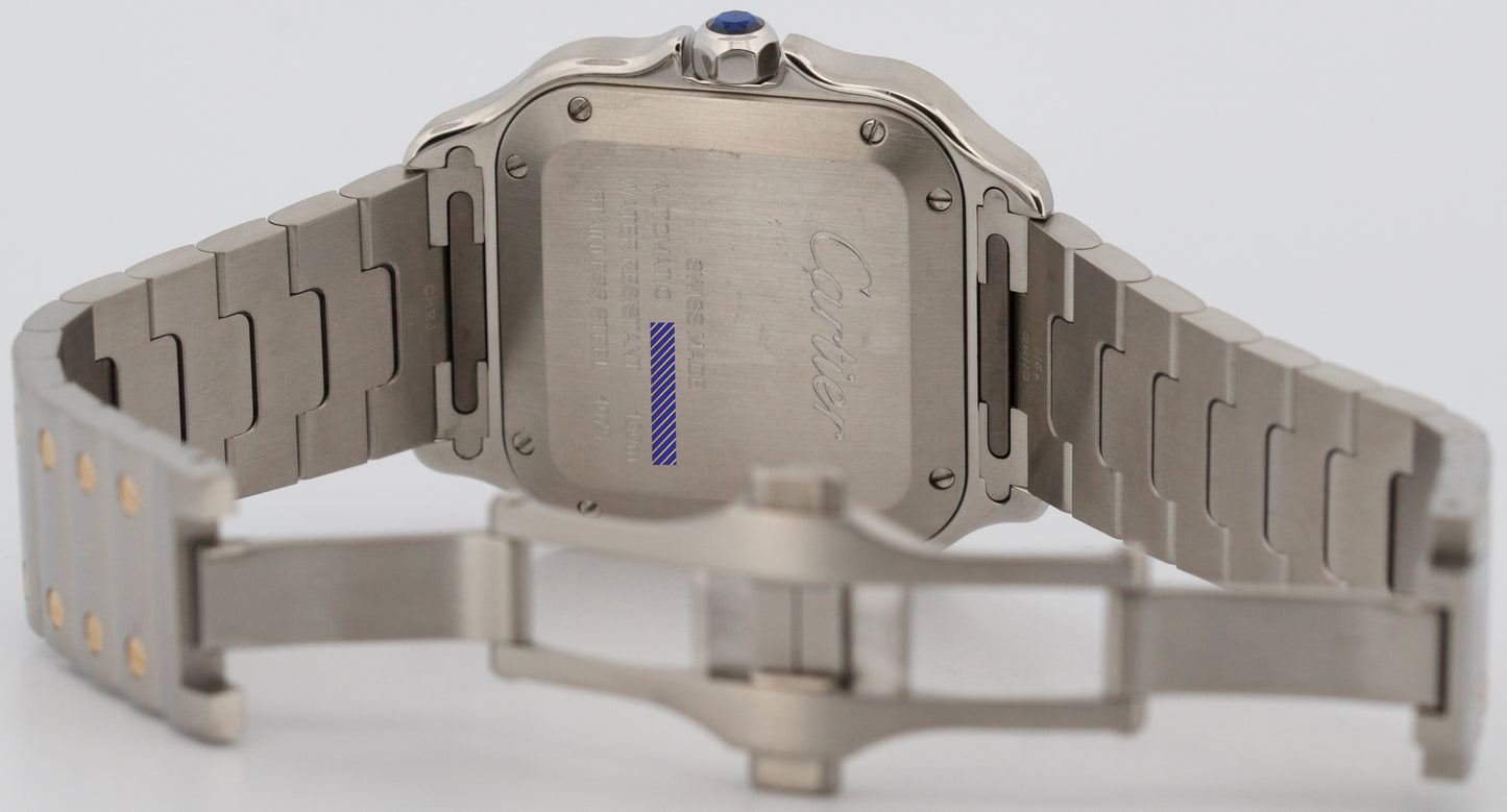 2022 PAPERS Cartier Santos 35mm Steel 18K Yellow Gold W2SA0016 4075 Watch BOX