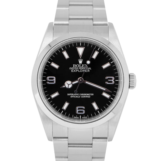 MINT Rolex Explorer I Black RSC 36mm 3-6-9 Stainless Steel Oyster Watch 114270